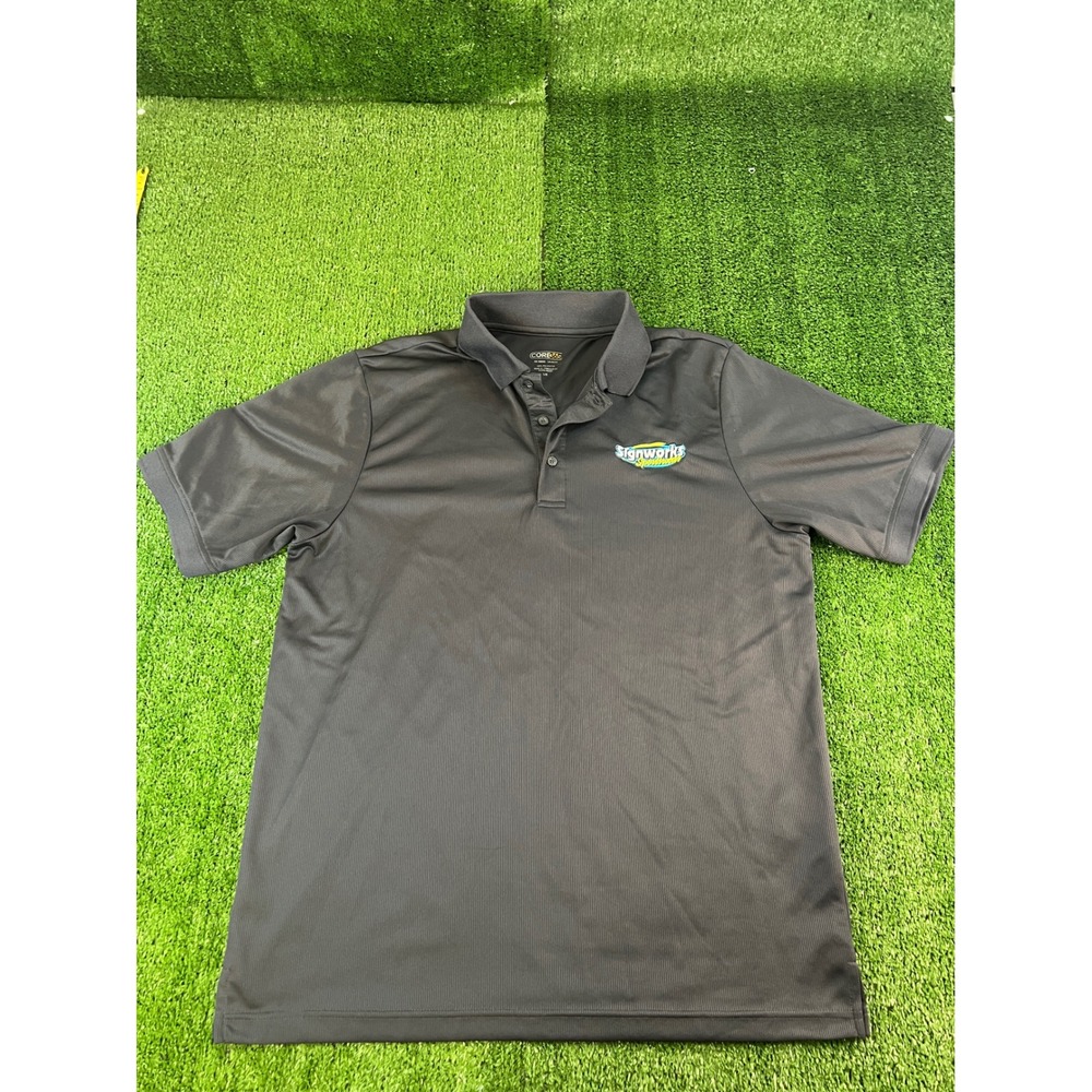 Core‎ 365 Mens Gray Signworks Sportswear Performance Polo Shirt Size Large L